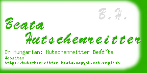 beata hutschenreitter business card